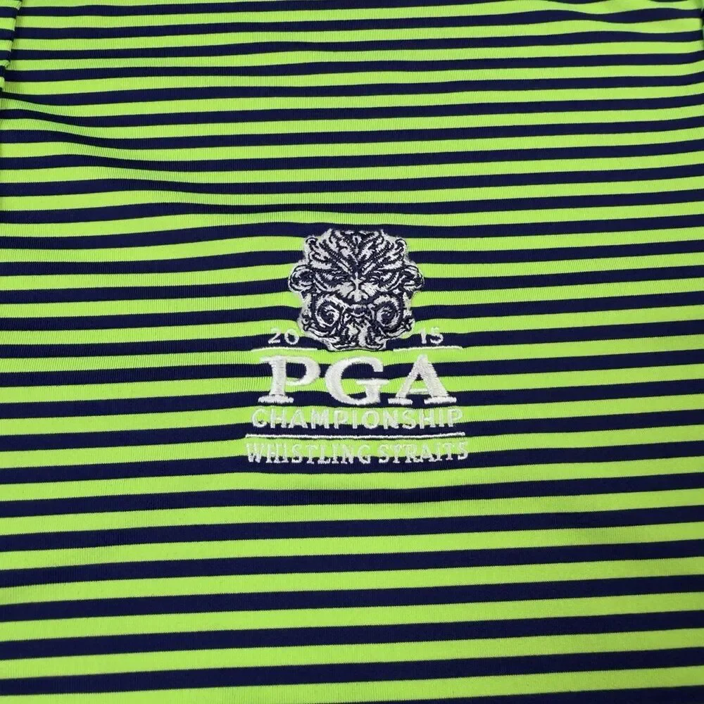 RLX Ralph Lauren Golf Polo Mens L 2015 PGA Championship Whistling Straits Stripe
